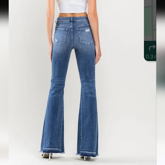 Flying Monkey Denim - STUNNING FLYING MONKEY HI RISE DISTRESSED FLARES LIGHTWASH